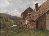 summer landscape with a mill